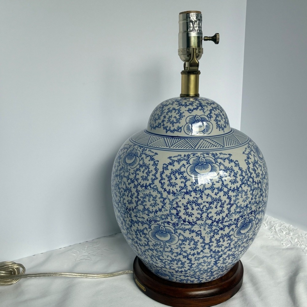 Lauren Ralph Lauren Table Lamp Ginger Jar Floral Grandmillenial Luxury Coastal - Picture 5 of 14